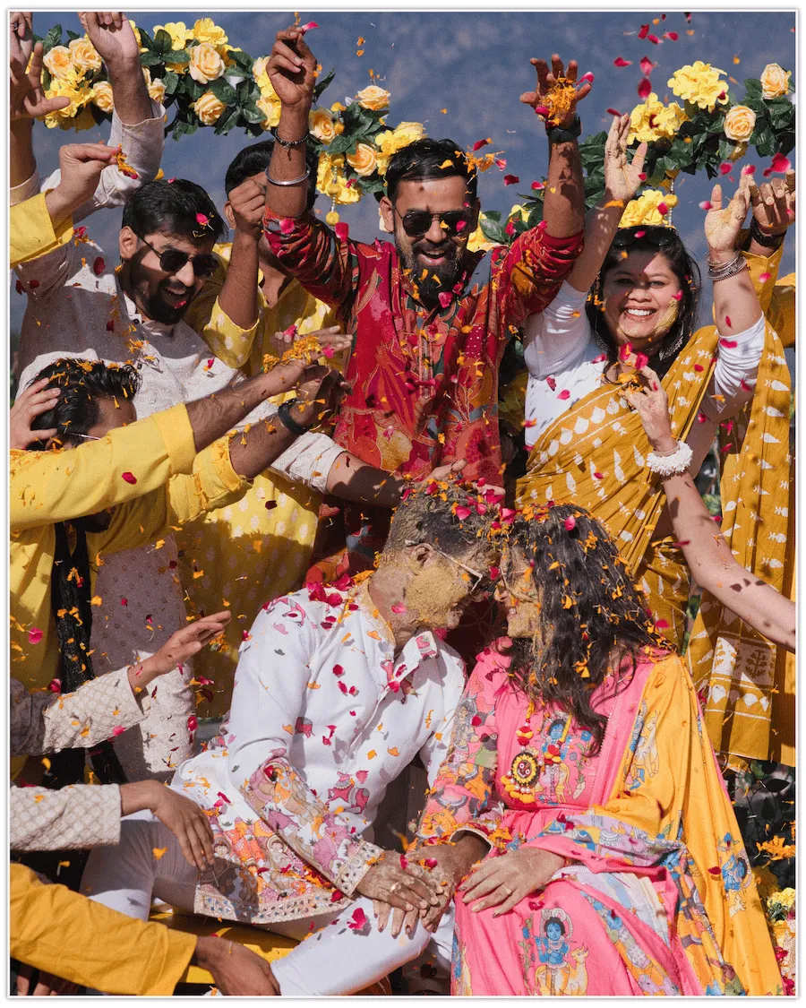 Outdoor wedding floral stage decor in Dehradun
